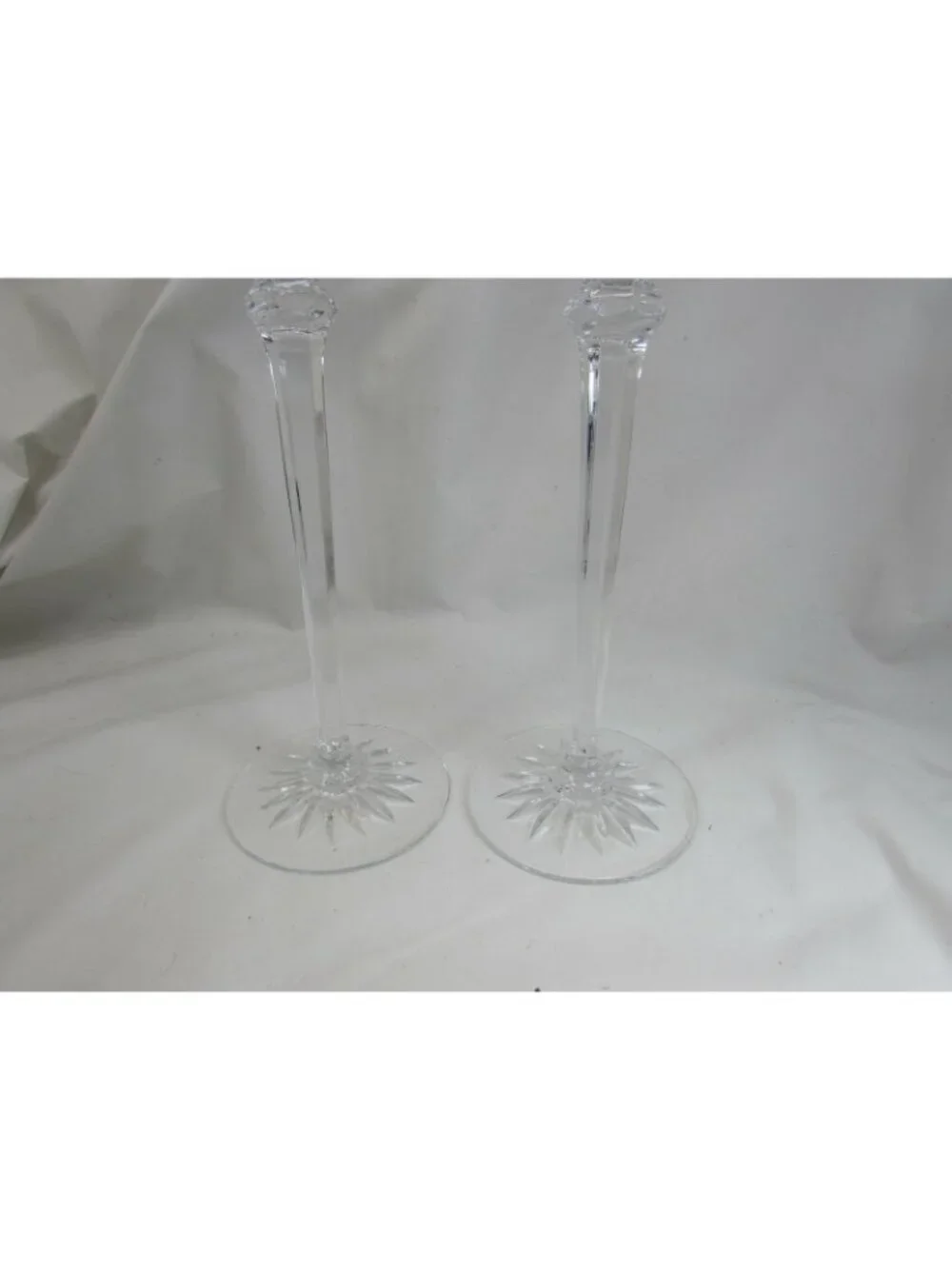 2 Rogaska Crystal RICHMOND CANDLESTICKS DISCONTINUED 10 Inch 52183